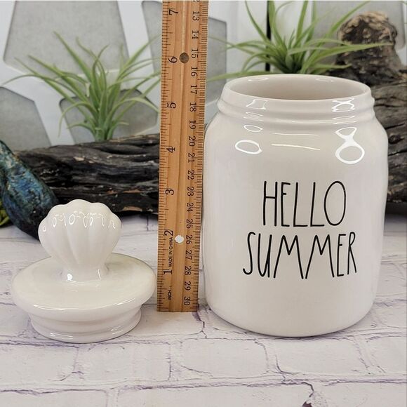 Rae Dunn HELLO SUMMER Ceramic Canister w/ Sea Shell Lid - Picture 9 of 9